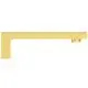 Wandauslauf in gebürstetem Gold von Ideal Standard, mit gerader Linie und einer seitlichen Öffnung zur Wasserabgabe. Minimalistisches Design ohne zusätzliche Details.